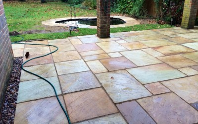 Heather’s Natural Sandstone Patio And Pond